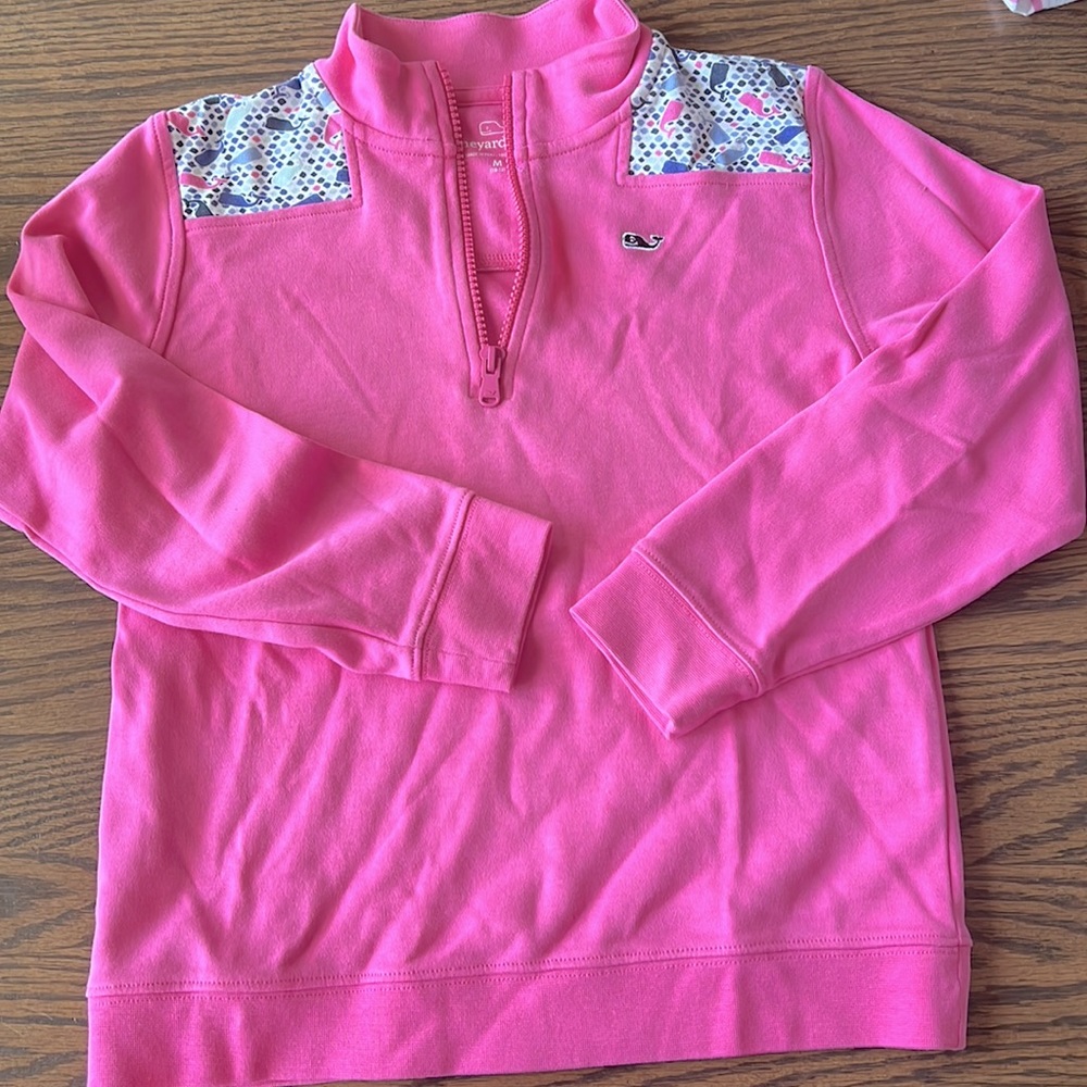 Vineyard vines 1/4 zip Shep shirt multi whale fill